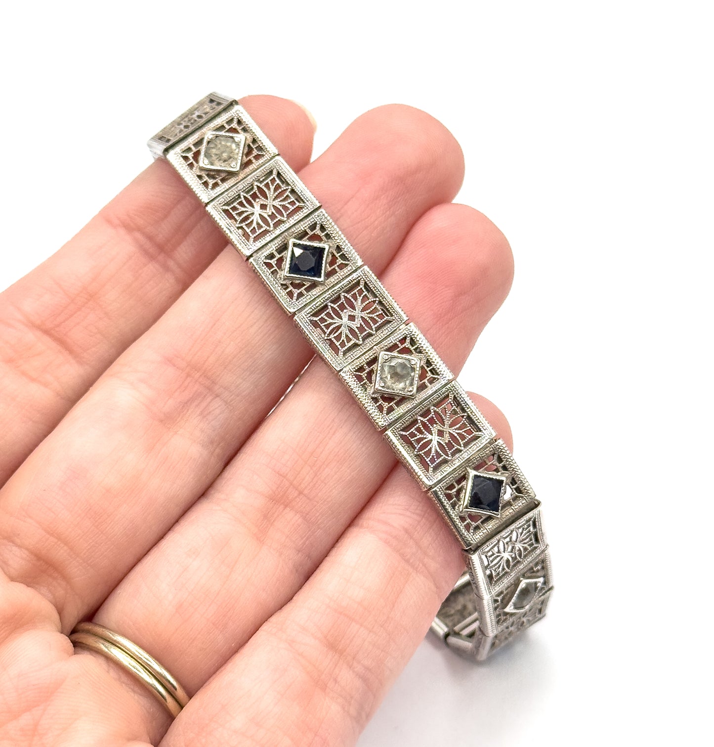 Art Deco Filigree Bracelet in Sterling Silver