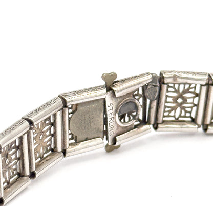 Art Deco Filigree Bracelet in Sterling Silver