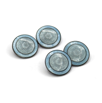 Vintage Guilloche Enamel Cufflinks in Sterling Silver — view 7 of 7