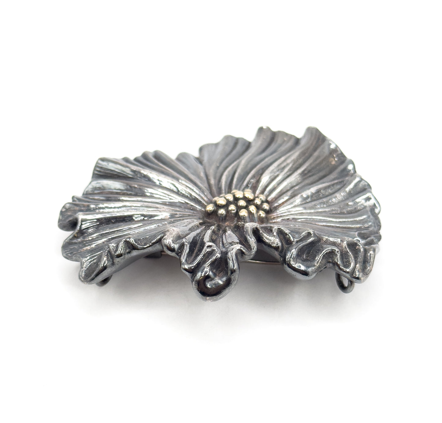 Amazing Vintage Flower Brooch in Sterling Silver