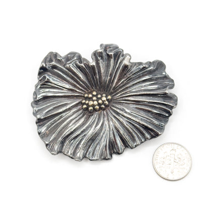Amazing Vintage Flower Brooch in Sterling Silver