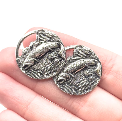 Vintage Silvertone Fish Cufflinkes