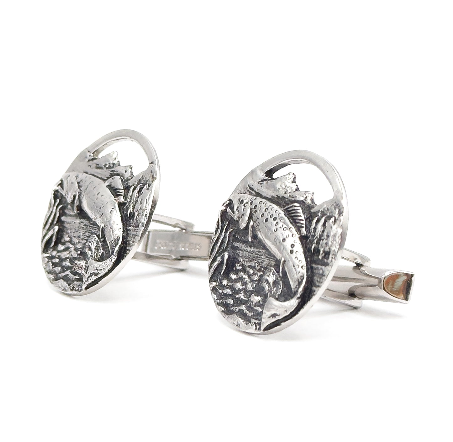 Vintage Silvertone Fish Cufflinkes