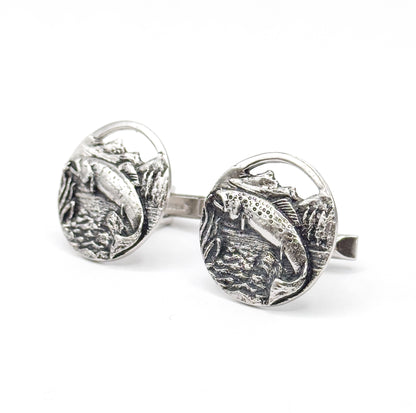 Vintage Silvertone Fish Cufflinkes