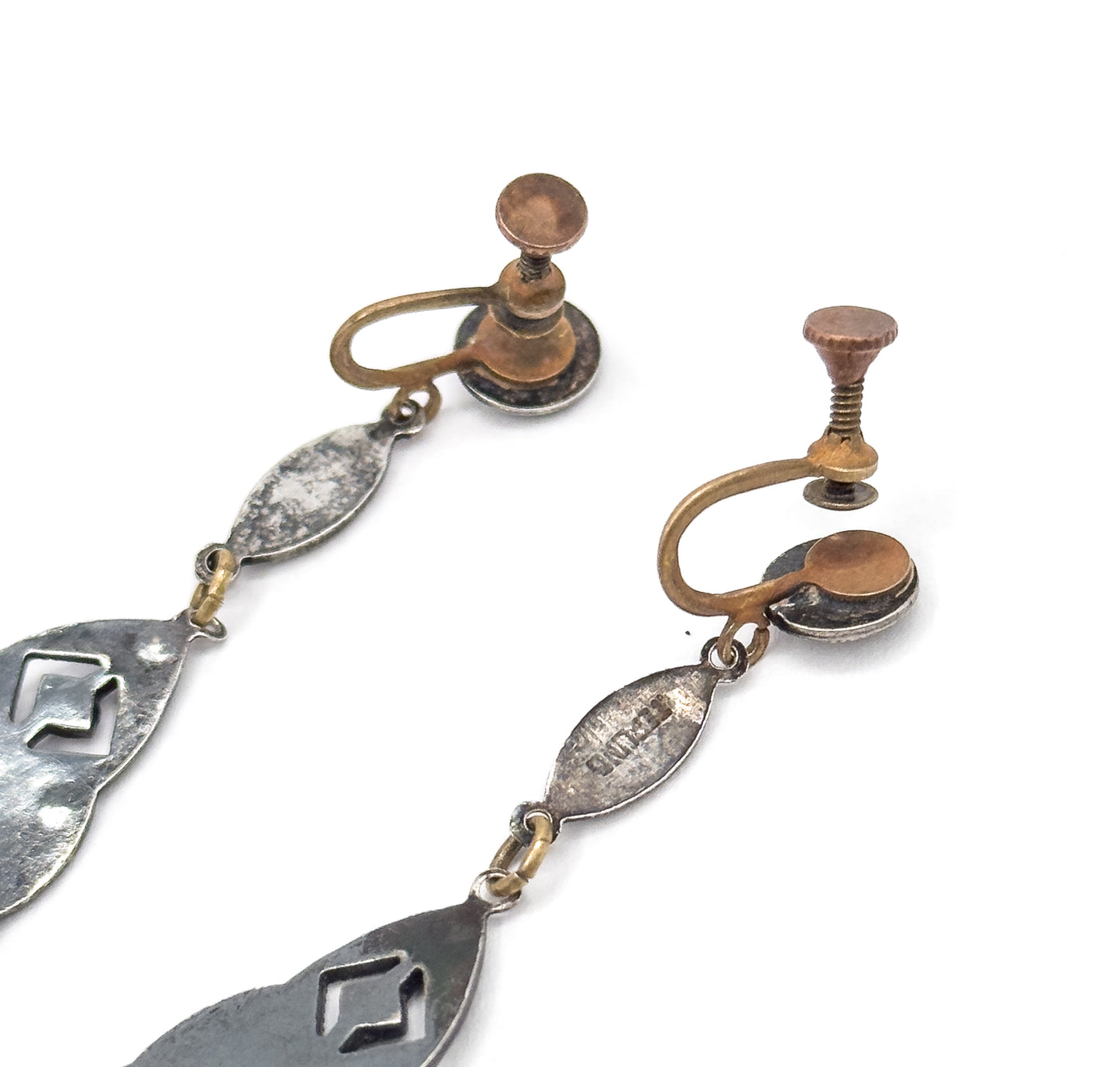 Art Deco Gothic Marcasite Drop earrings in Sterling