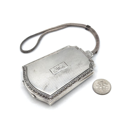 Art Deco Sterling Silver Compact Miniadure Purse
