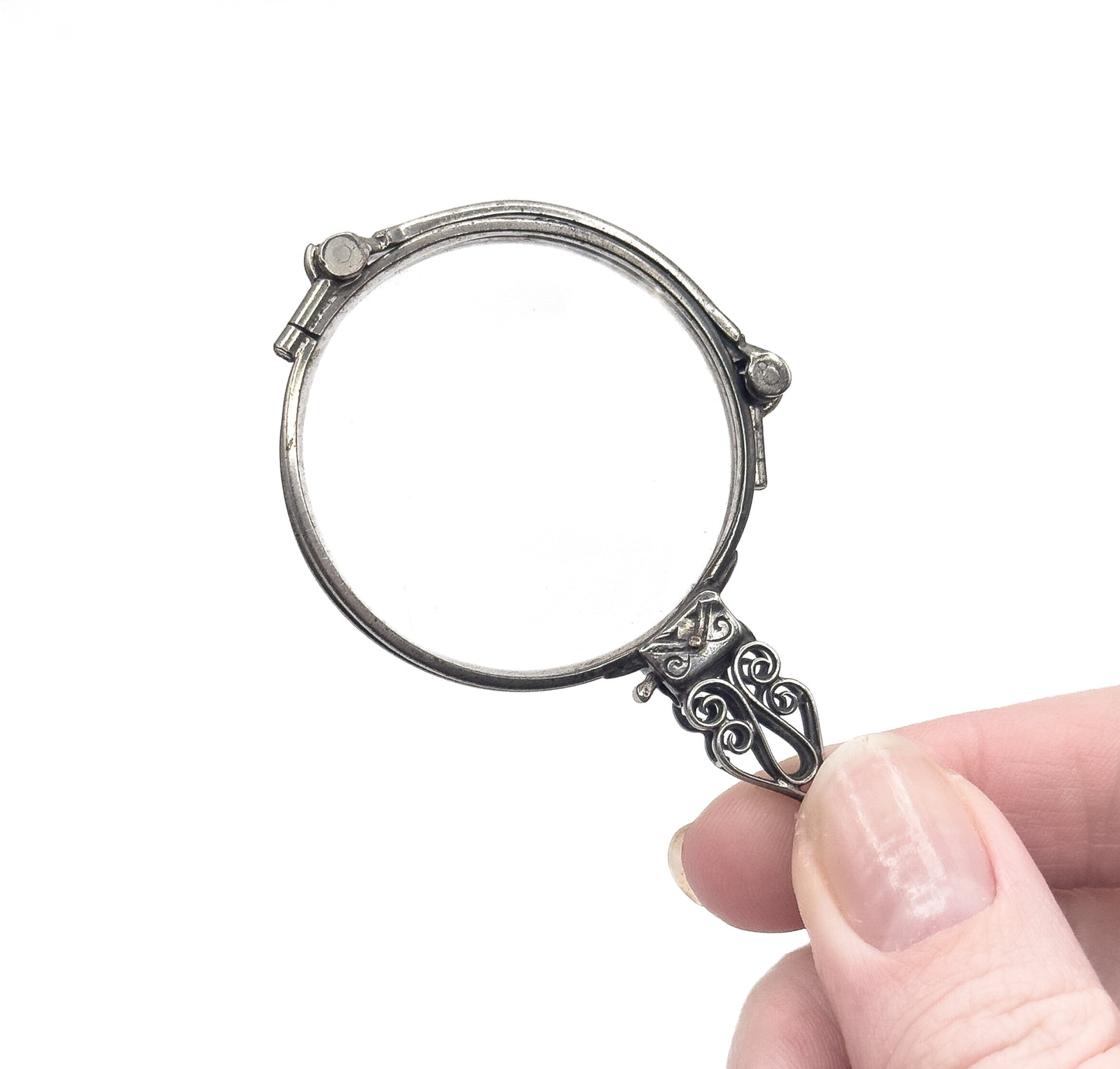 Antique Edwardian Folding Lorgnette Glasses Quizzer Pendant