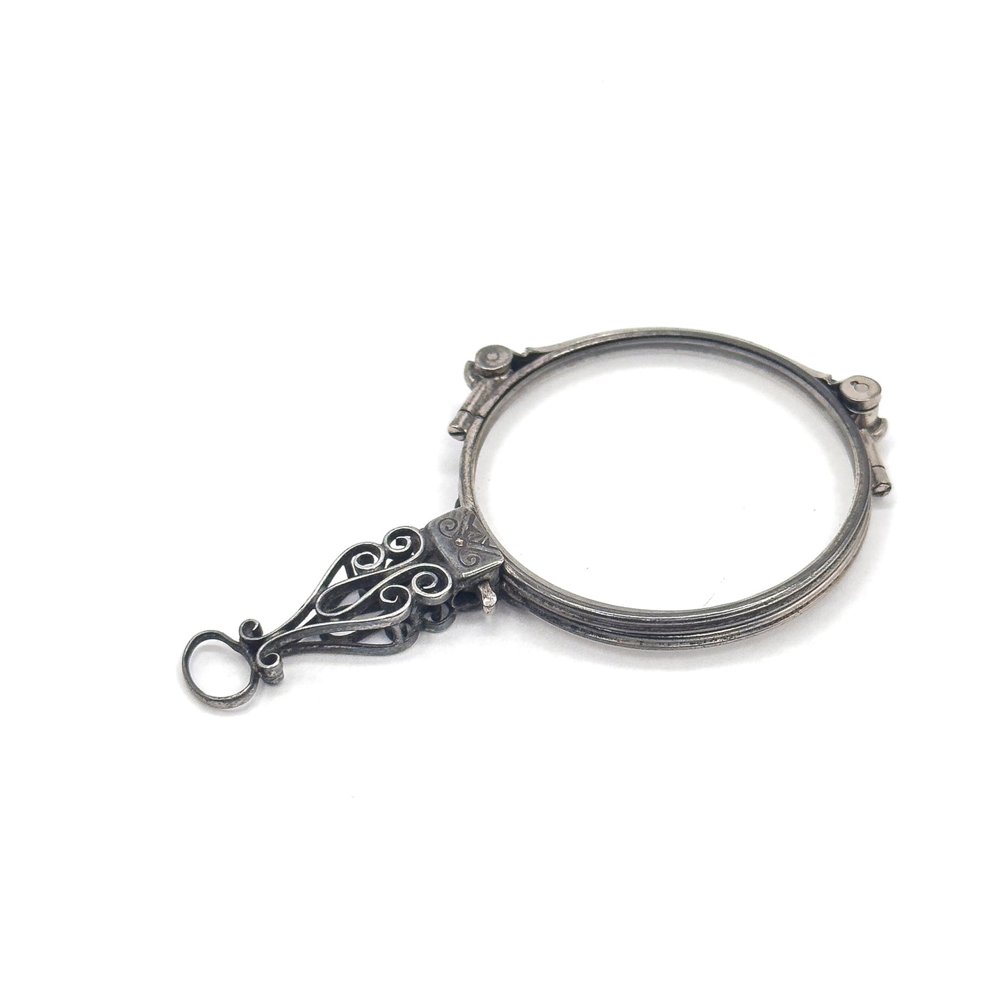 Antique Edwardian Folding Lorgnette Glasses Quizzer Pendant