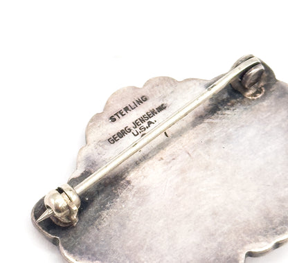 1940s Georg Jensen Floral Brooch in Sterling Silver