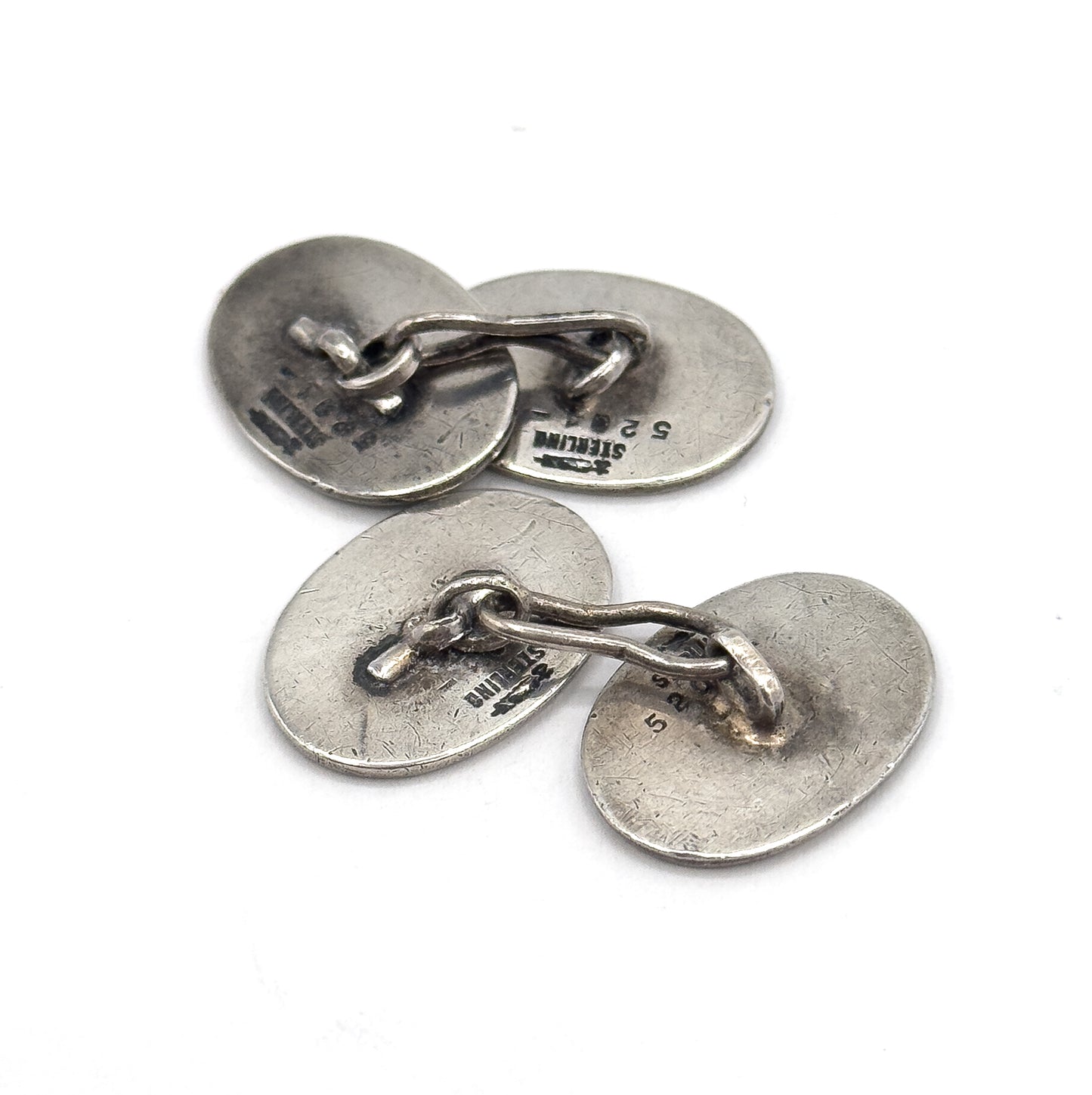 Antique Greek Key Cufflinks in Sterling Silver