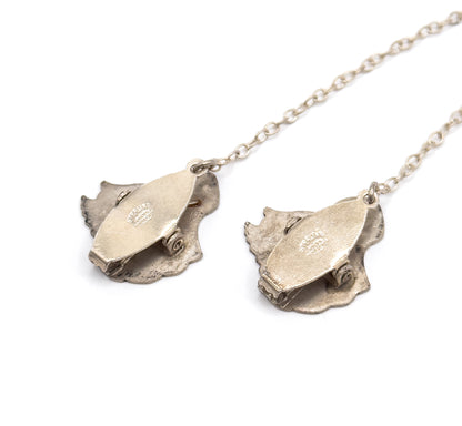 Vintage Sterling Silver Duck Bib Clips