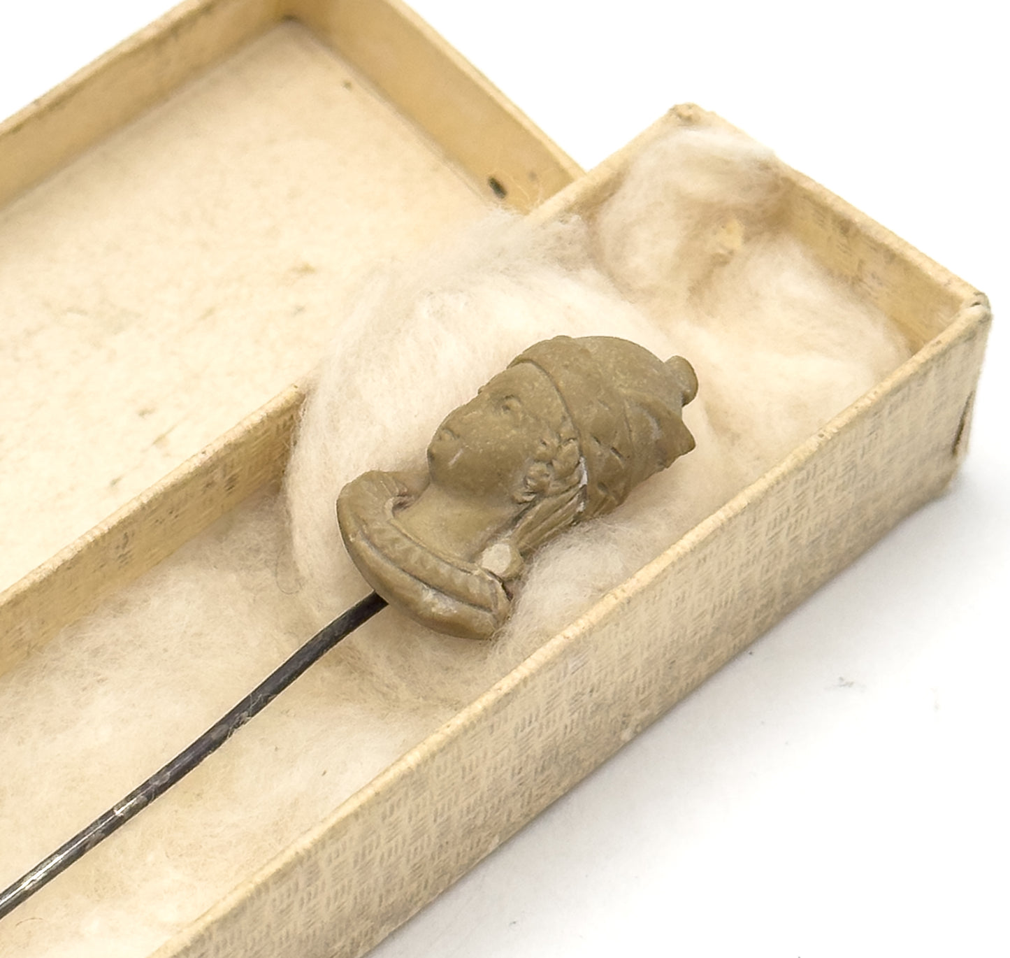 Victorian Grand Tour Lava Cameo Stick Pin