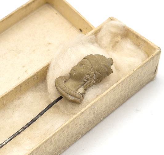 Victorian Grand Tour Lava Cameo Stick Pin