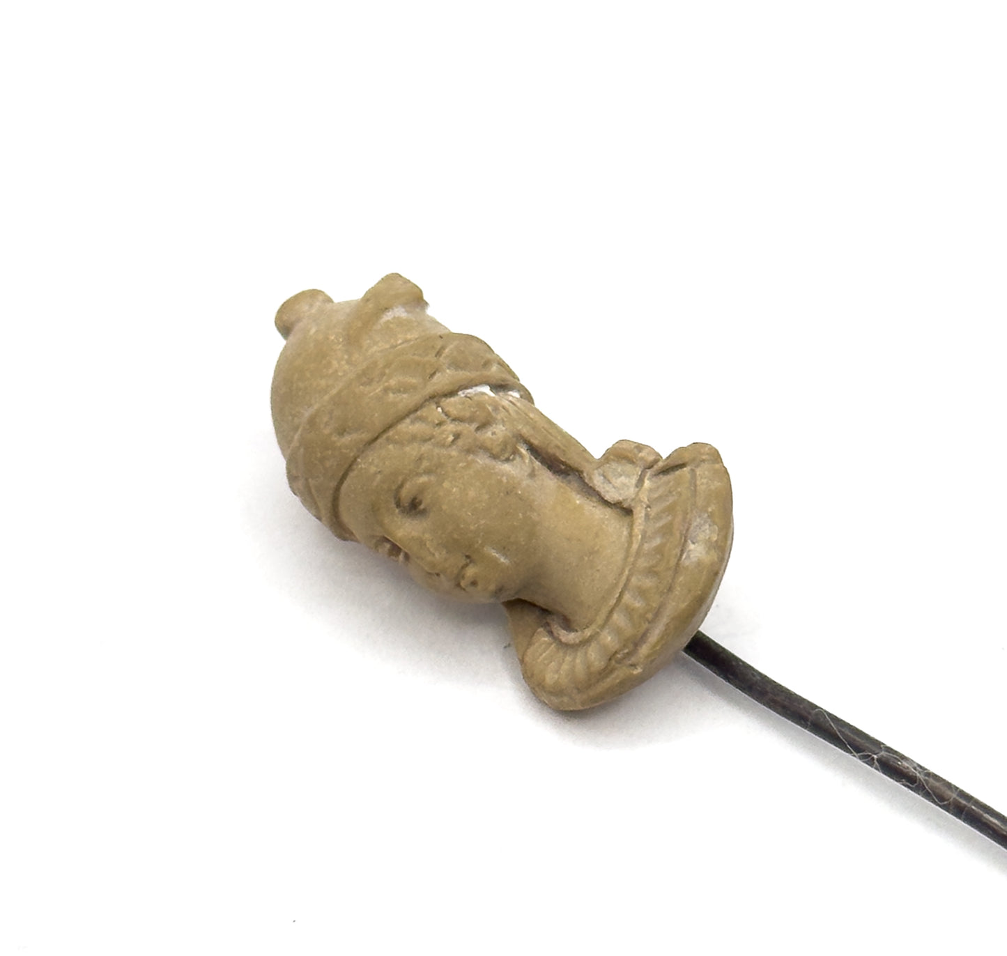 Victorian Grand Tour Lava Cameo Stick Pin