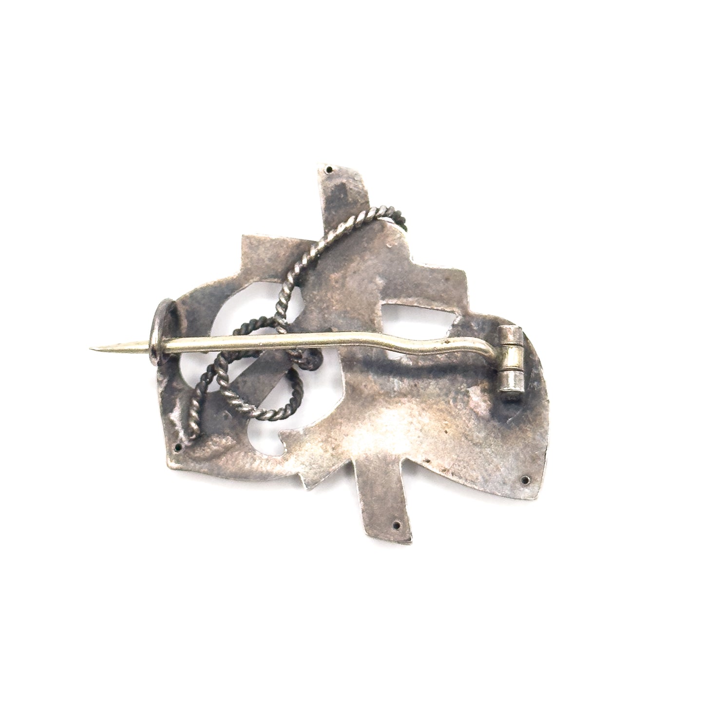 Victorian Faith Love Hope Brooch in Silver