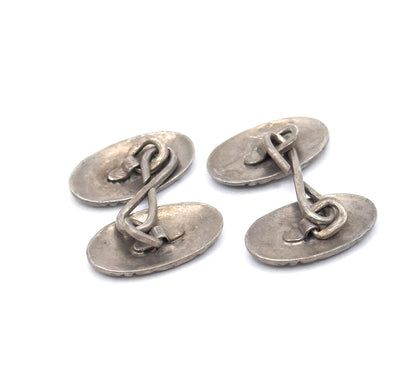 Art Nouveau Repoussé Cufflinks in Silver