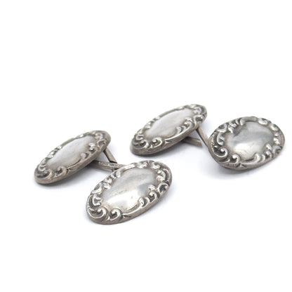 Art Nouveau Repoussé Cufflinks in Silver
