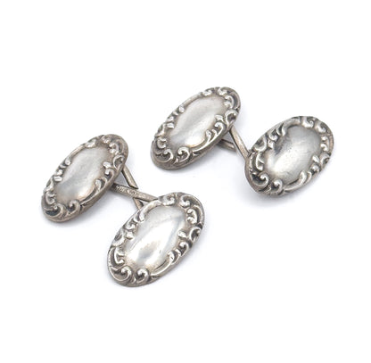 Art Nouveau Repoussé Cufflinks in Silver