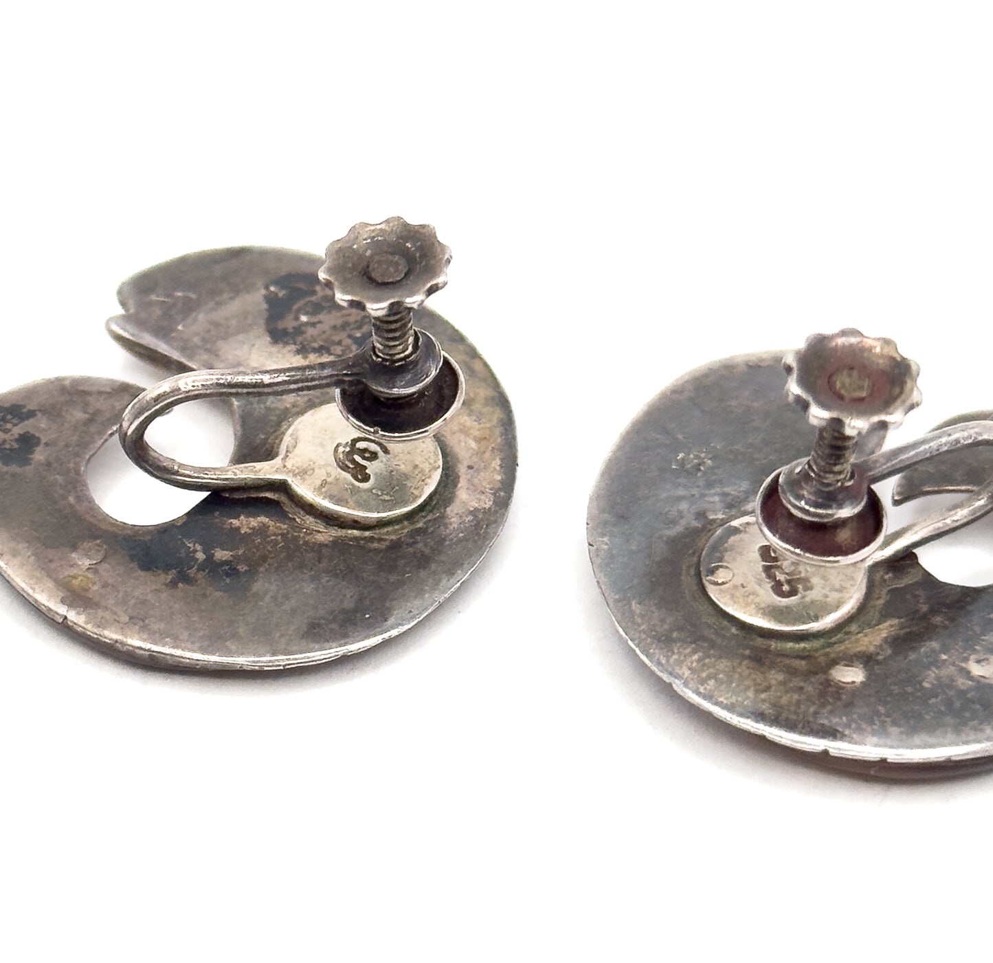 Mid-Century WIlliam Spratling Tortoiseshell Fish Earrings in Silver
