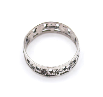 Vintage Forget Me Not Eternity Band in Sterling Silver