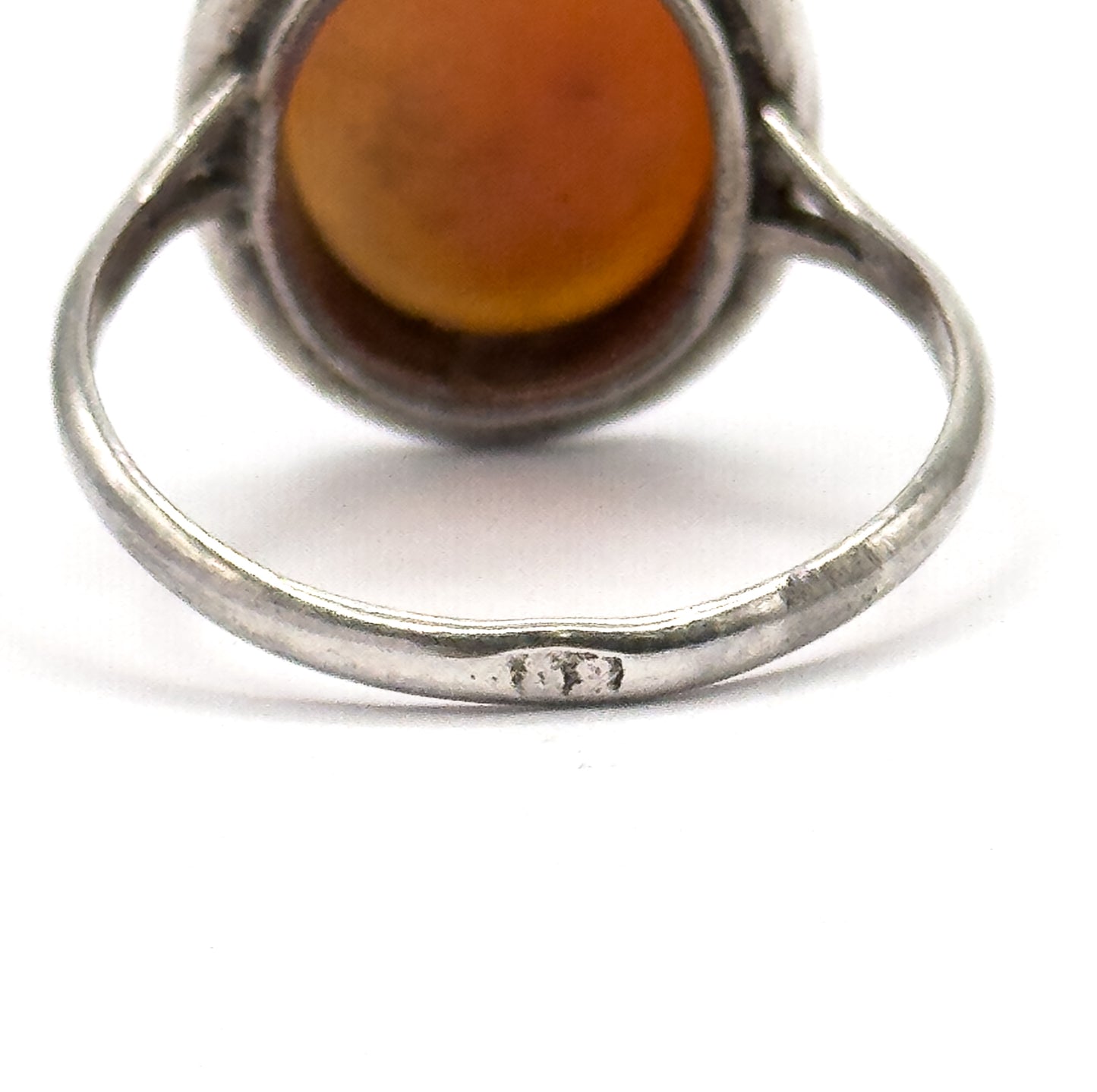 Vintage Shell Cameo Ring in Sterling Silver