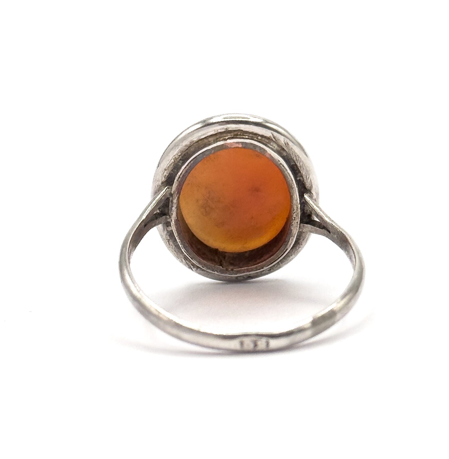 Vintage Shell Cameo Ring in Sterling Silver
