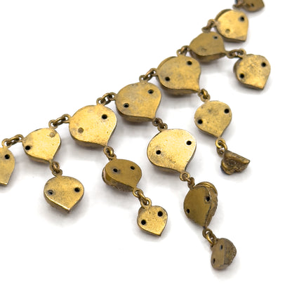 Rare Antique Foiled Purple Paste Art Nouveau Festoon Necklace