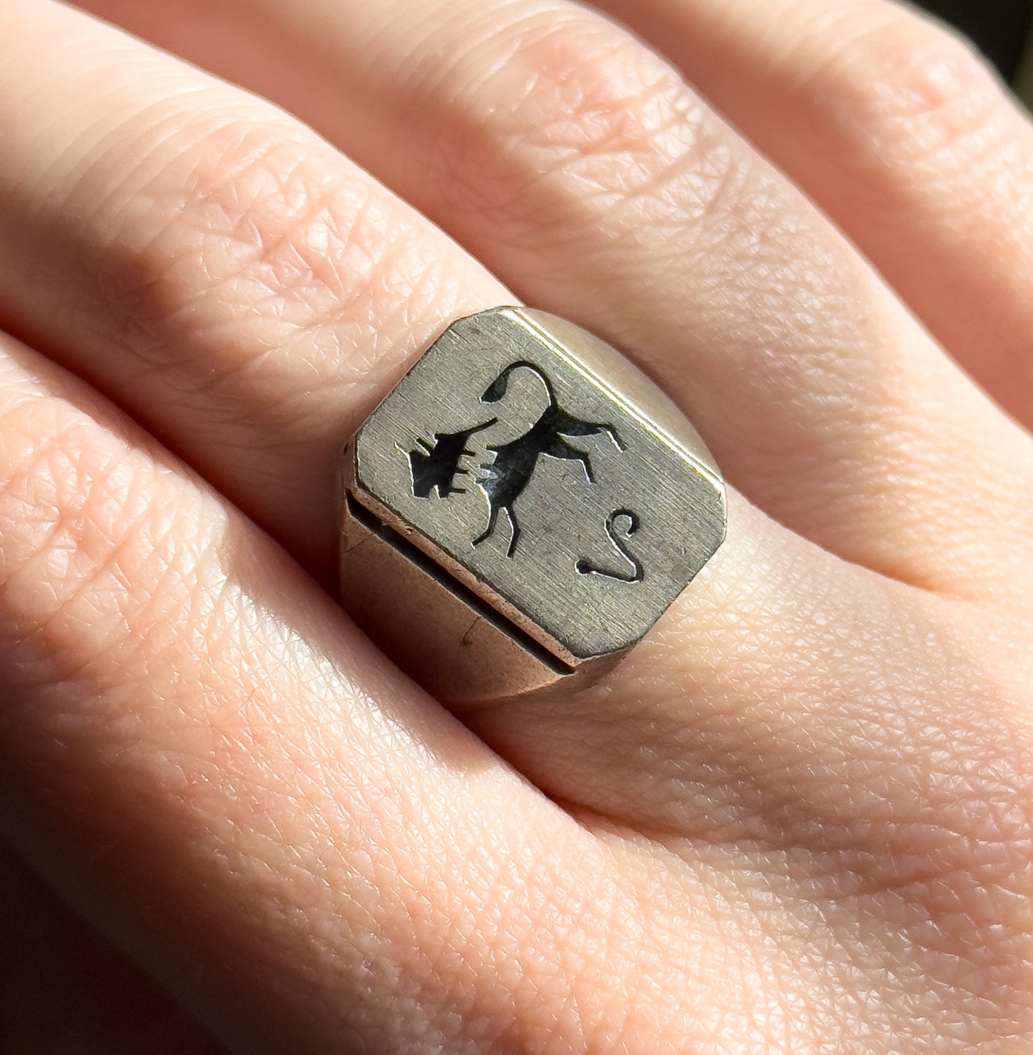 Vintage Leo Zodiac Signet in Sterling Silver