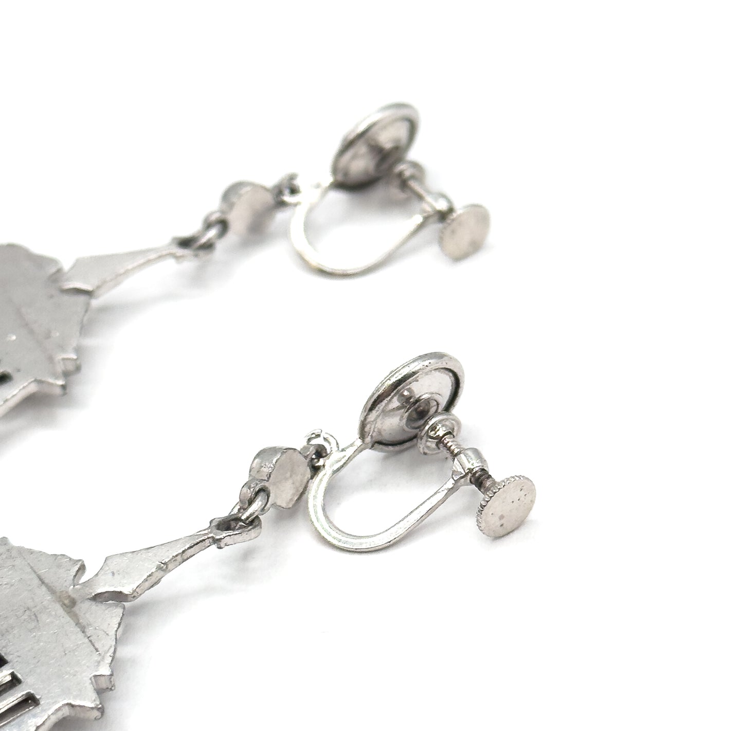 Vintage Late Art Deco Paste Screw Back Earrings