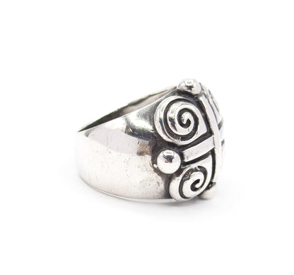 90s Vintage Swirl Chunky Ring in Silver