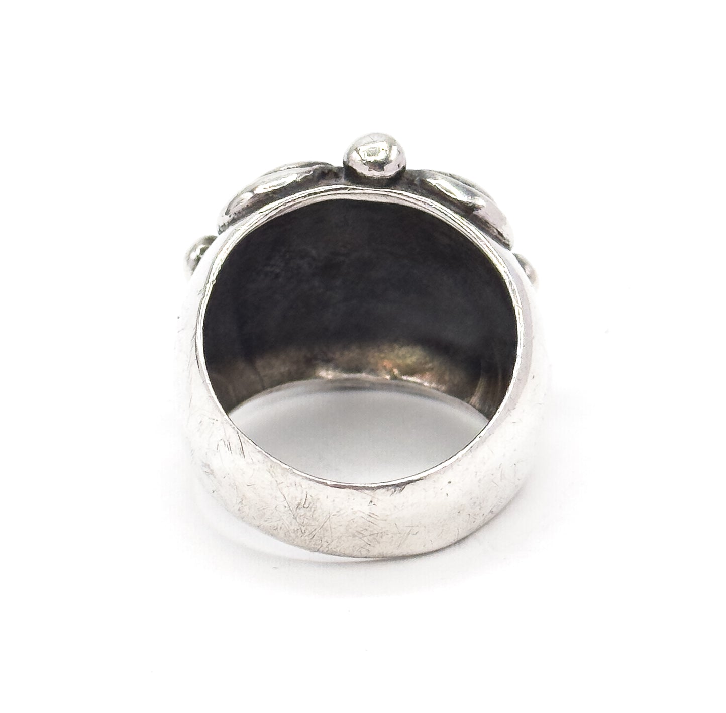 90s Vintage Swirl Chunky Ring in Silver
