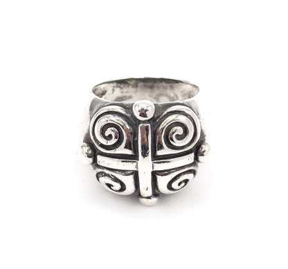 90s Vintage Swirl Chunky Ring in Silver