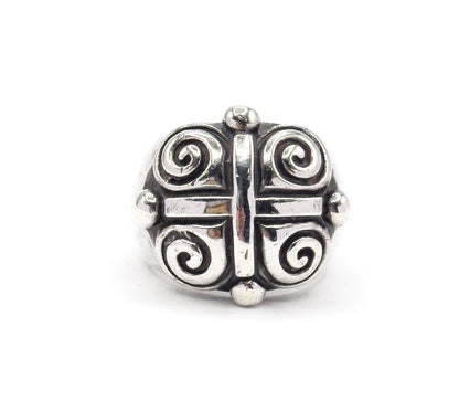 90s Vintage Swirl Chunky Ring in Silver