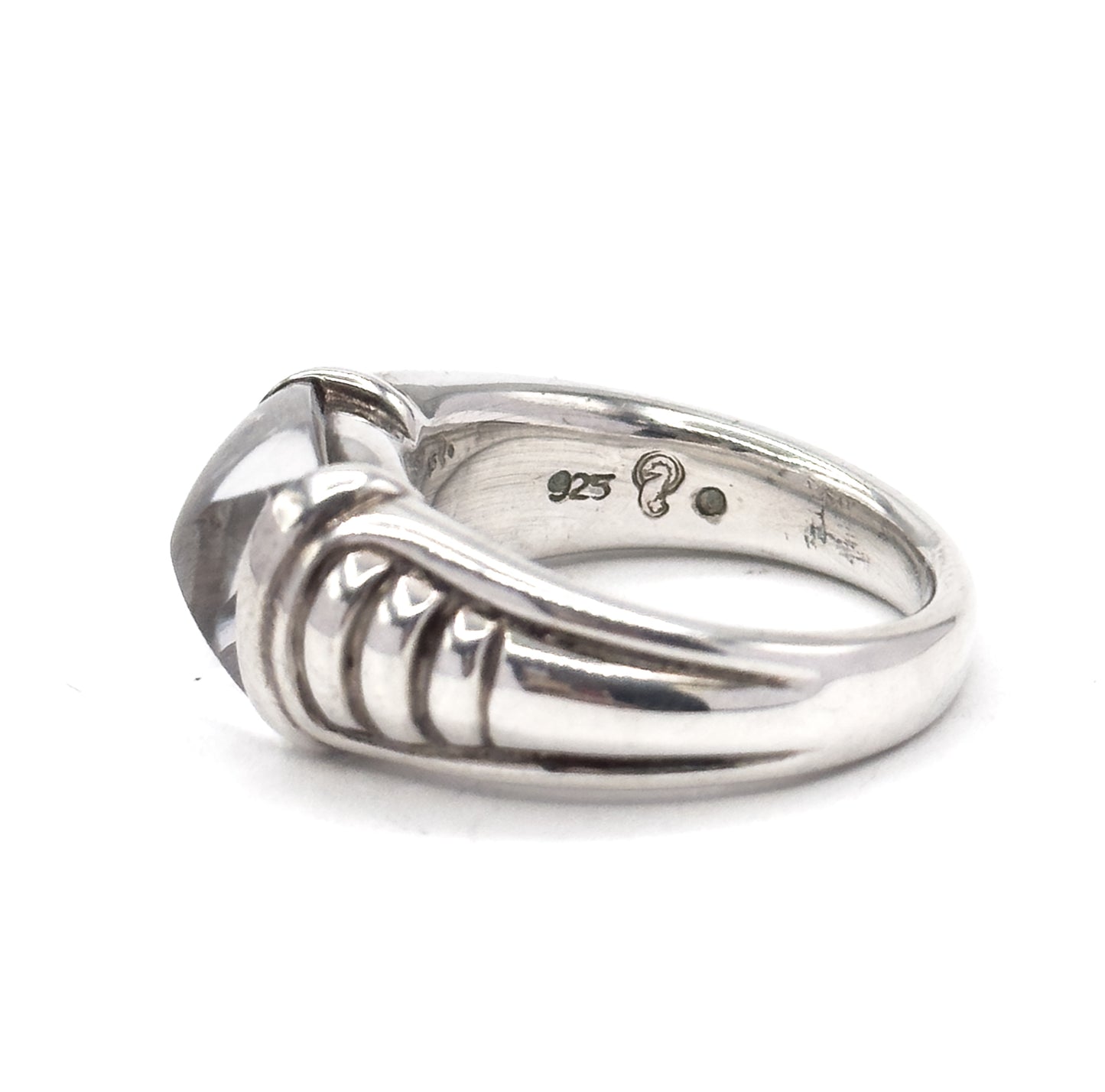 Vintage crystal sugar loaf ring in Silver