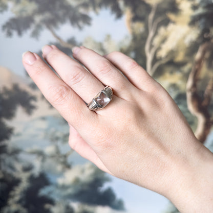 Vintage crystal sugar loaf ring in Silver