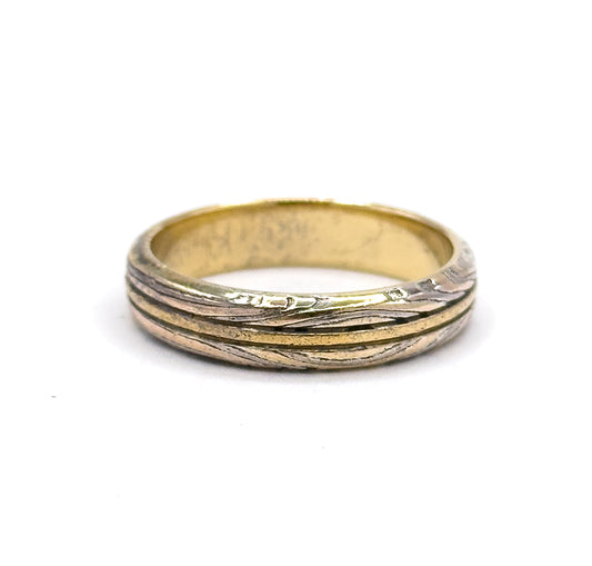 George Sawyer Mokume Gane Band Ring in Gold & Sterling Silver