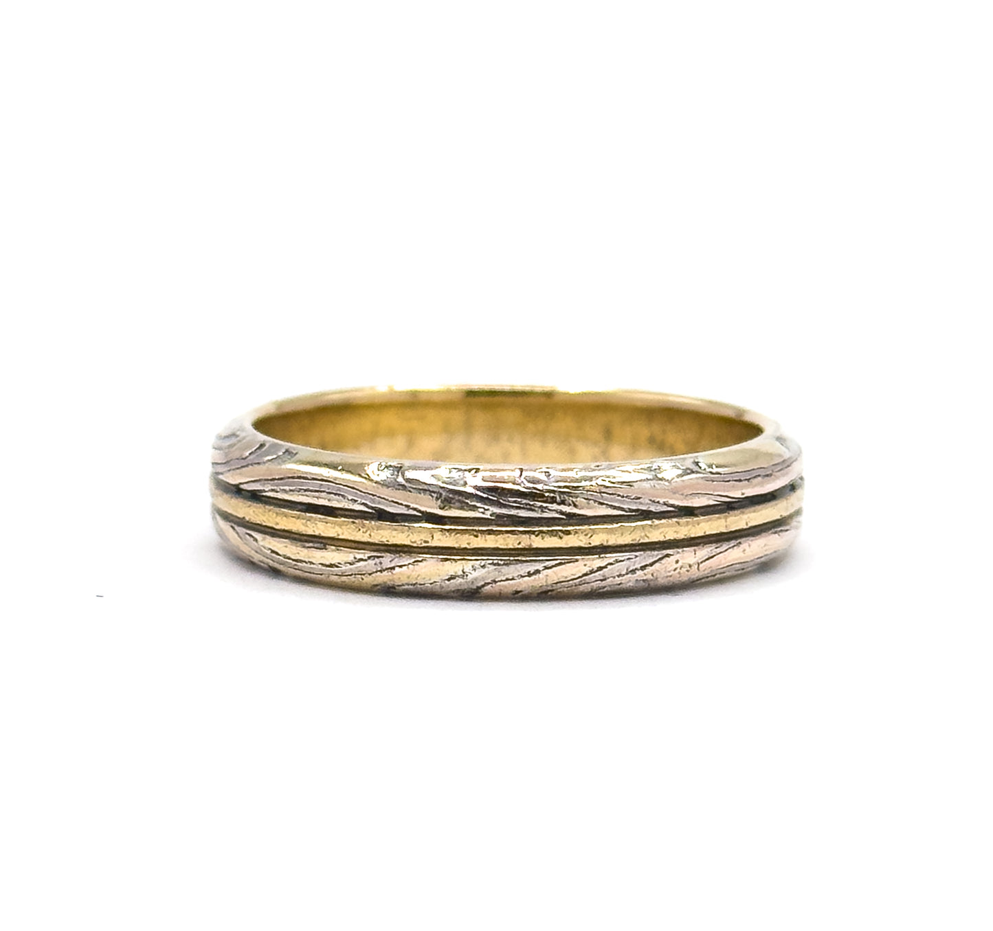 George Sawyer Mokume Gane Band Ring in Gold & Sterling Silver
