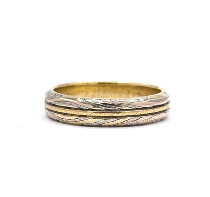 George Sawyer Mokume Gane Band Ring in Gold & Sterling Silver