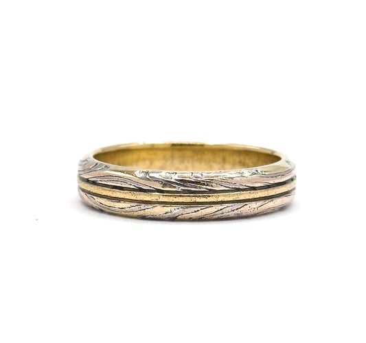 George Sawyer Mokume Gane Band Ring in Gold & Sterling Silver