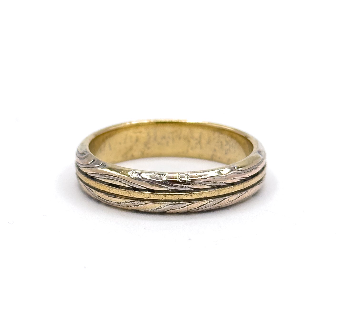 George Sawyer Mokume Gane Band Ring in Gold & Sterling Silver