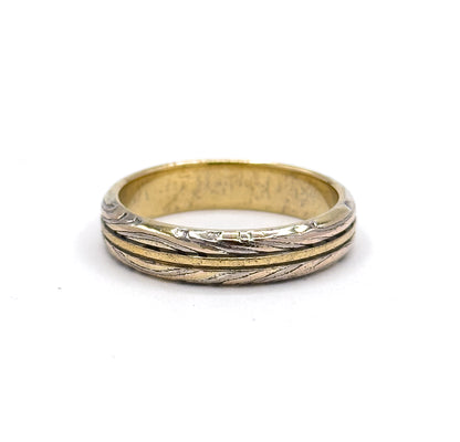 George Sawyer Mokume Gane Band Ring in Gold & Sterling Silver