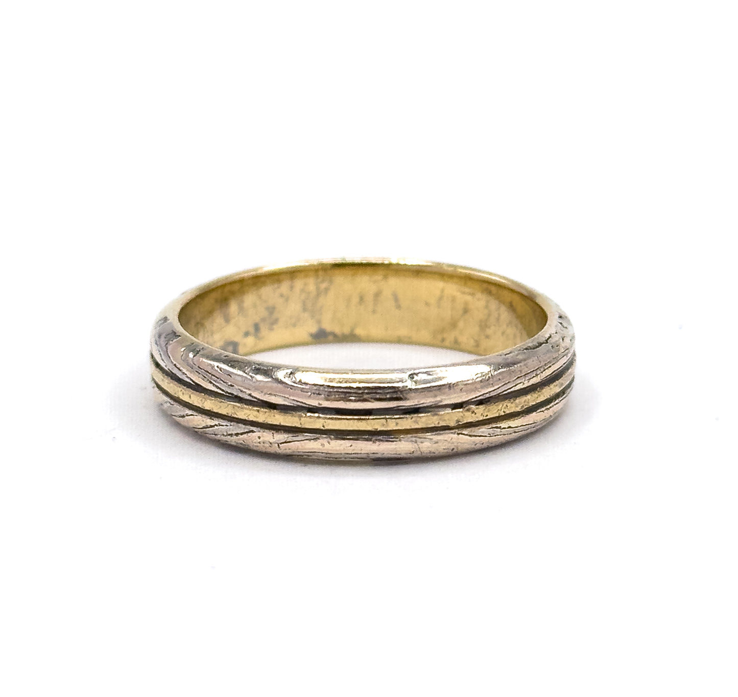 George Sawyer Mokume Gane Band Ring in Gold & Sterling Silver