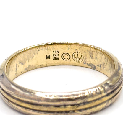 George Sawyer Mokume Gane Band Ring in Gold & Sterling Silver