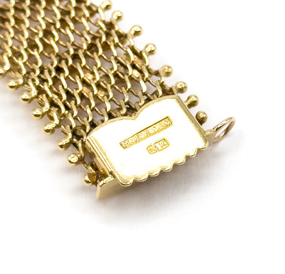 Mid-Century Geometric Bow Tie Link Bracelet in  Yellow Gold