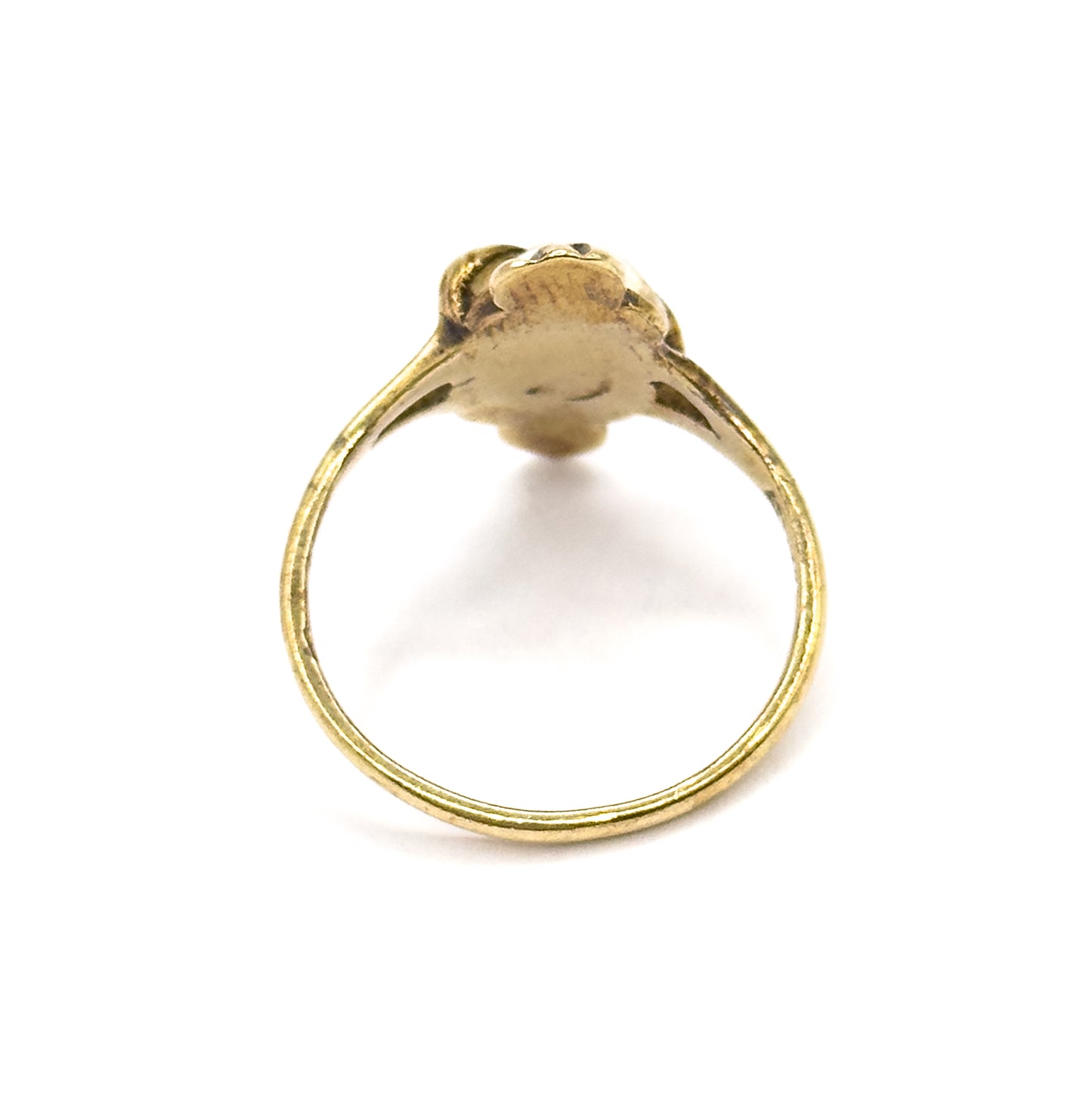 Art Nouveau Baroque Pearl Ring in 14K Yellow Gold