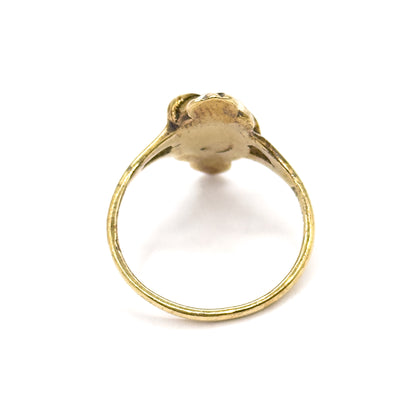 Art Nouveau Baroque Pearl Ring in 14K Yellow Gold