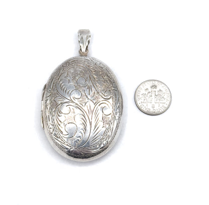 Vintage Victorian Revival Sterling Locket Pendant