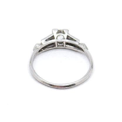 Art Deco Old European Cut Kozibe Diamond Ring in Platinum 1920s Engagement