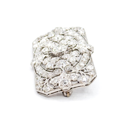 Edwardian Old European Cut Diamond Brooch in Platinum