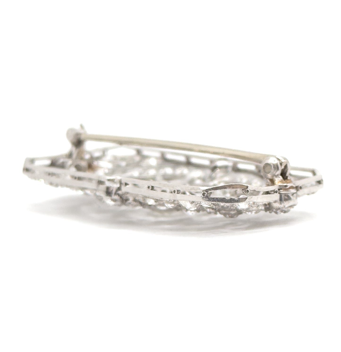 Edwardian Old European Cut Diamond Brooch in Platinum